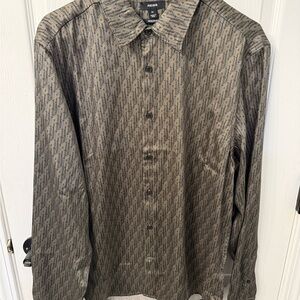 Reiss Men's Black Patterned Button Down Shirt